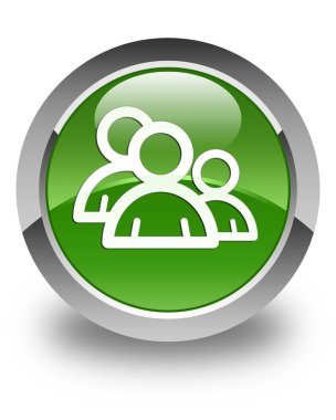 Grup simgesi parlak yumuşak yeşil yuvarlak düğme