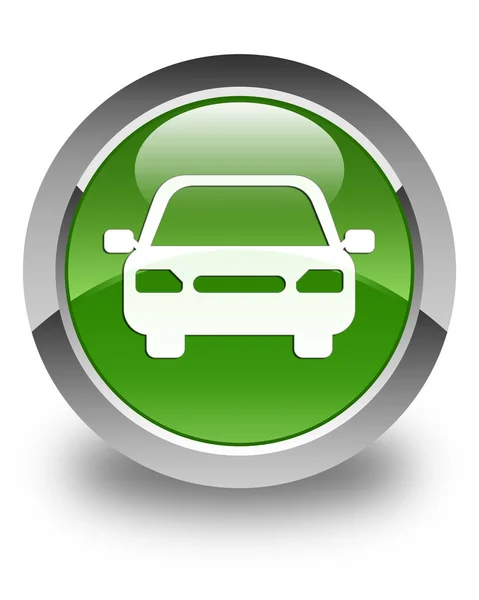 Bil ikonen glansigt mjuka gröna runda knappen — Stockfoto