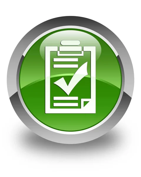 Checklist icon glossy soft green round button