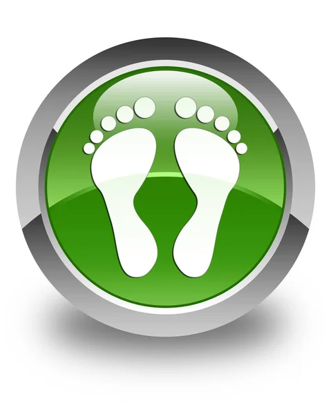 Footprint icon glossy soft green round button — Stock Photo, Image