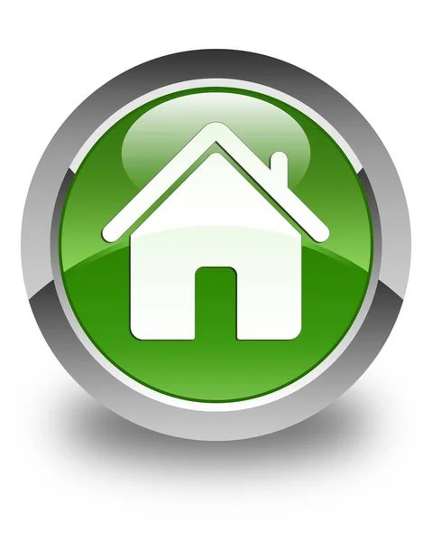 Home icon glossy soft green round button — Stock Photo, Image