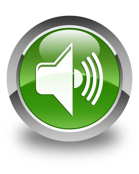 Volumen-Symbol glänzend weich grüner runder Knopf — Stockfoto