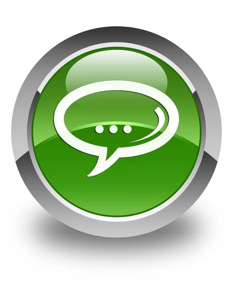 Chat icon glossy soft green round button