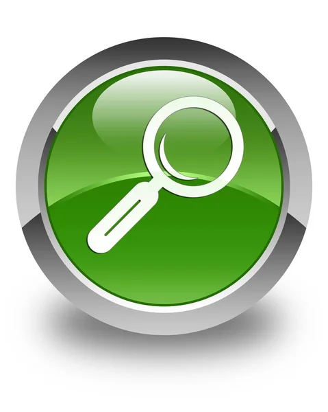 Förstoringsglas ikonen glansigt mjuka gröna runda knappen — Stockfoto