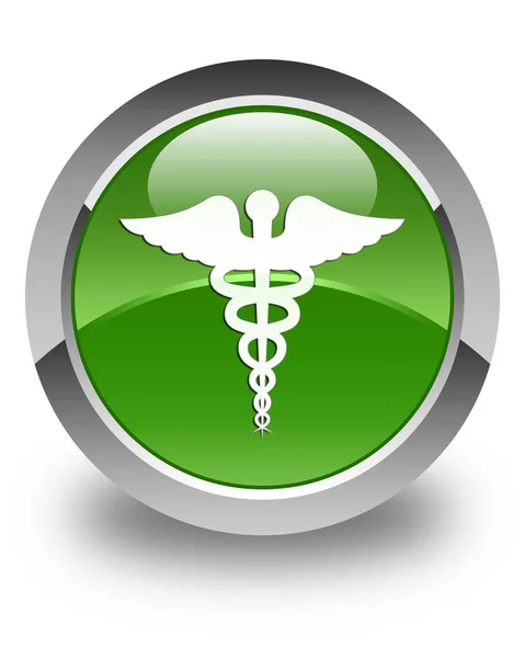 医療のアイコン光沢のある柔らかい緑丸ボタン — ストック写真