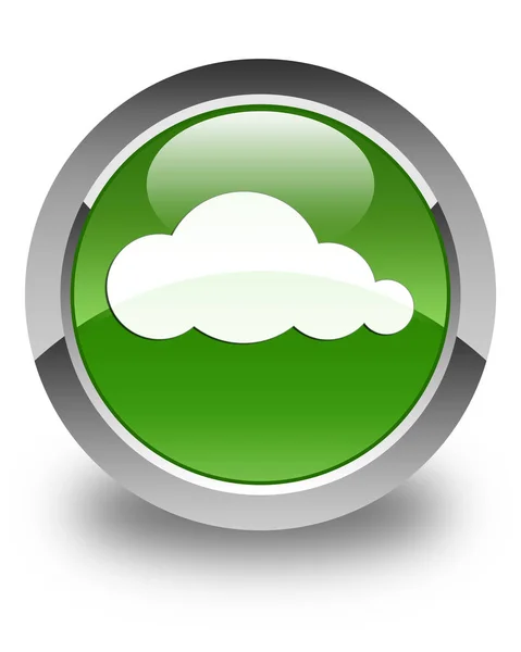 Cloud icon glossy soft green round button — Stock Photo, Image