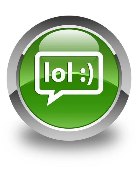 LOL bubble icon glossy soft green round button — Stock Photo, Image