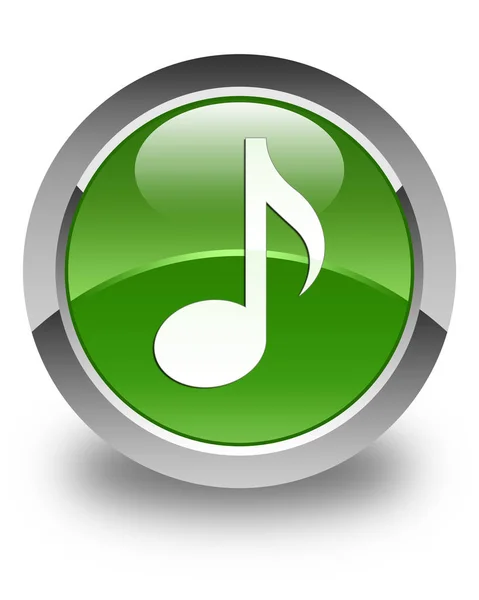 Music icon glossy soft green round button