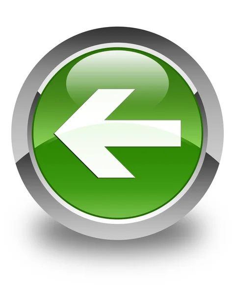 Bakåt-pilen ikonen glansigt mjuka gröna runda knappen — Stockfoto