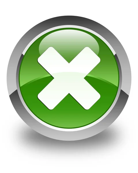 Cancelar ícone brilhante botão redondo verde suave — Fotografia de Stock