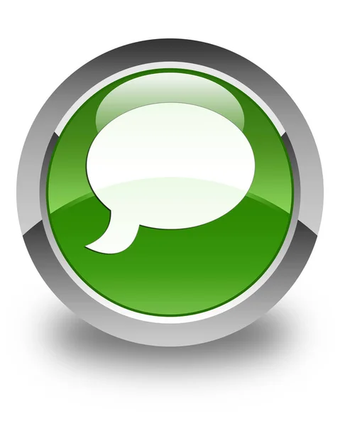Chat glanzend zacht groene ronde knoop van het pictogram — Stockfoto