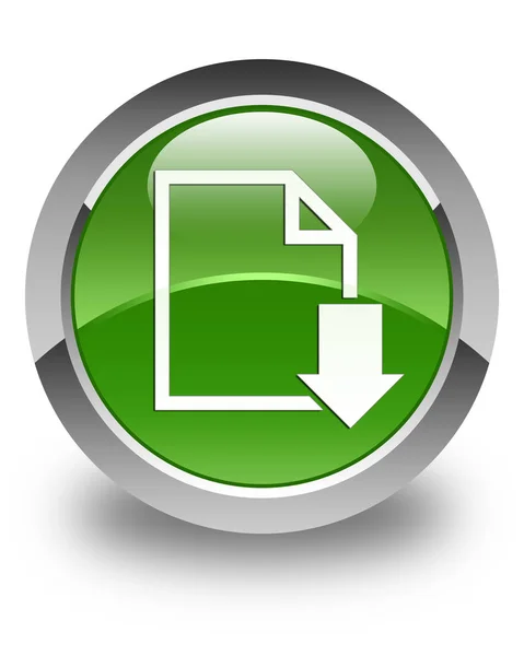 Download document icon glossy soft green round button