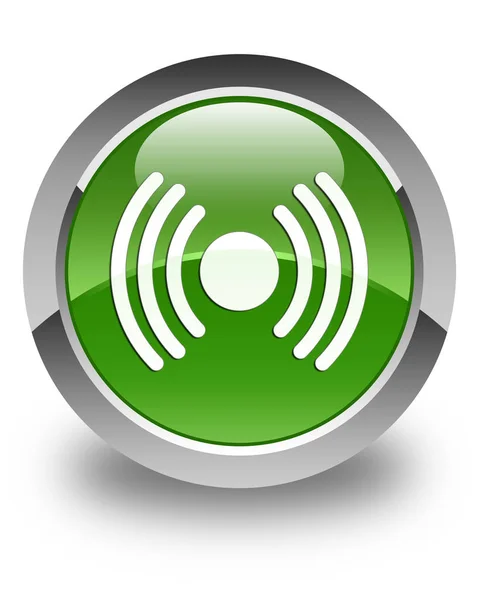 Network signal icon glossy soft green round button — Stock Photo, Image