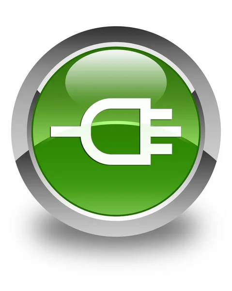 Conectar icono brillante botón redondo verde suave — Foto de Stock