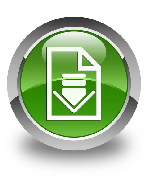 Pobierz dokument ikona błyszczący miękki zielony okrągły przycisk — Zdjęcie stockowe