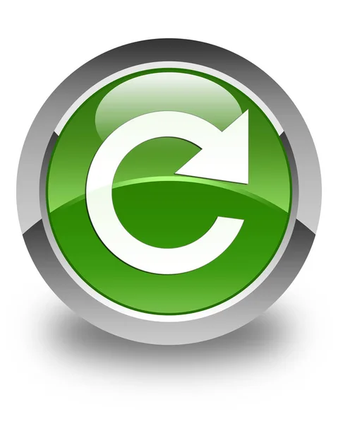 Reply rotate icon glossy soft green round button — Stock Photo, Image