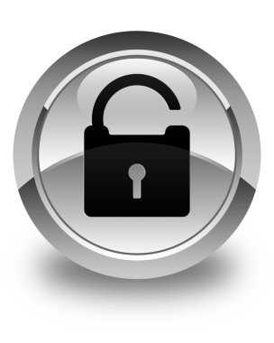 Simge parlak düğme beyaz kilidini