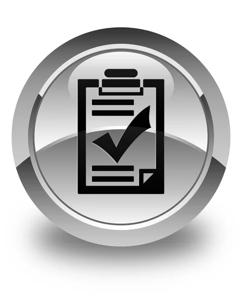 Checklist icon glossy white round button — Stock Photo, Image