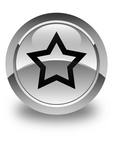 Estrella icono brillante blanco botón redondo —  Fotos de Stock