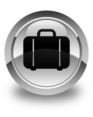 Çanta simgesi parlak düğme beyaz