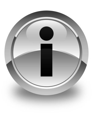 Bilgi simgesi parlak beyaz yuvarlak düğme