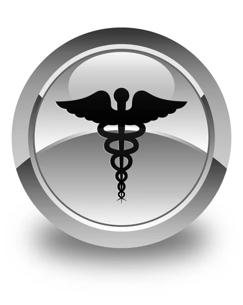 Медична іконка глянцева біла кругла кнопка — стокове фото