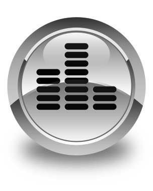 Equalizer'ı simgesi parlak beyaz yuvarlak düğme