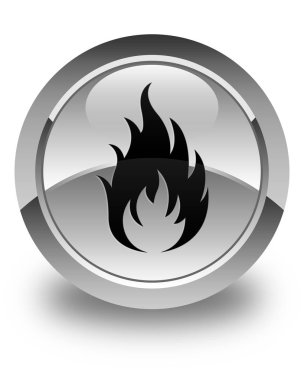 Simge parlak düğme beyaz ateş