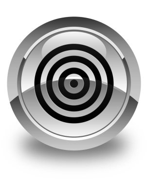 Hedef simgesi parlak düğme beyaz