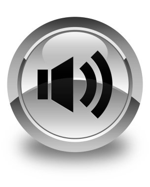 Ses simgesi parlak beyaz yuvarlak düğmesi