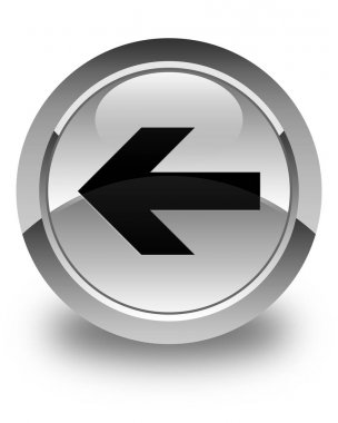 Ok simgesi parlak düğme beyaz geri