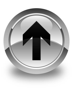 Ok simgesi parlak düğme beyaz upload