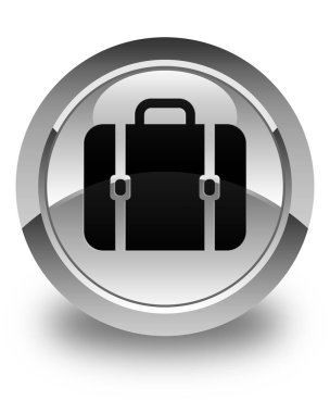 Çanta simgesi parlak düğme beyaz