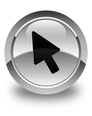 İmleç simgesi parlak beyaz yuvarlak düğme