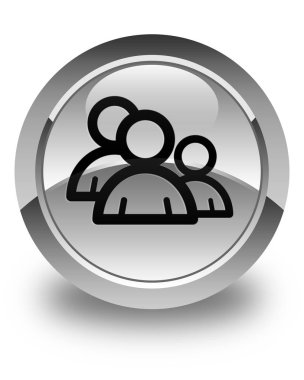 Grup simgesi parlak beyaz yuvarlak düğme