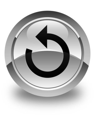 Ok simgesi parlak düğme beyaz Yenile