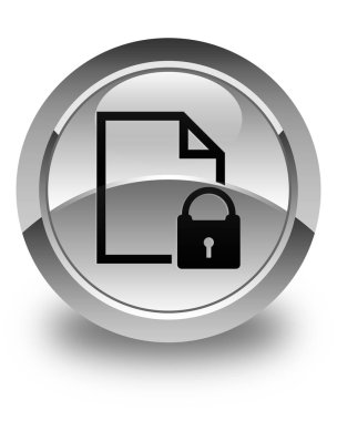 Belge simgesi parlak düğme beyaz güvenli