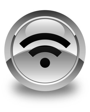 WiFi kutsal kişilerin resmi parlak beyaz yuvarlak düğme