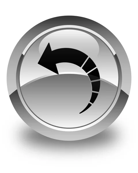 Strzałek ikony błyszczący biały okrągły przycisk z powrotem — Zdjęcie stockowe