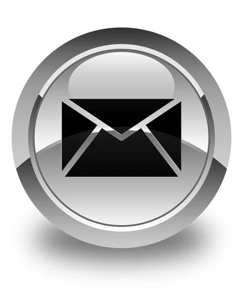E-posta simgesi parlak düğme beyaz — Stok fotoğraf
