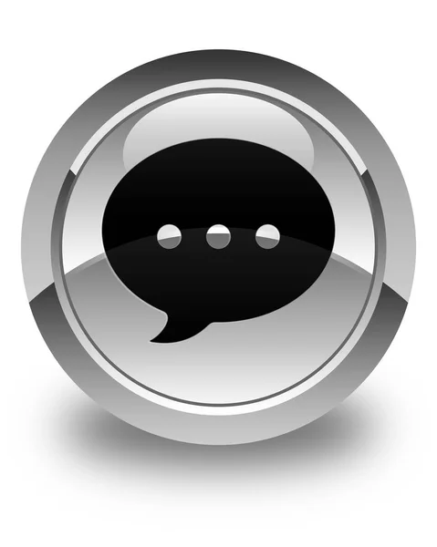 Conversation icon glossy white round button