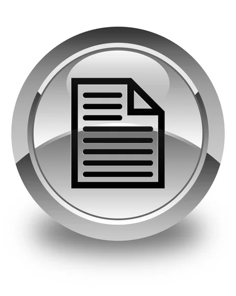 Ícone de página de documento brilhante botão redondo branco — Fotografia de Stock
