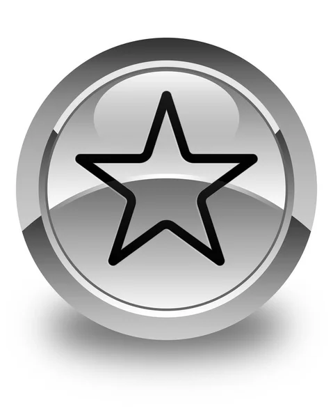 Star icon glossy white round button — Stock Photo, Image
