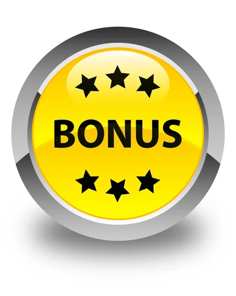 Bonus icon glossy yellow round button — Stock Photo, Image