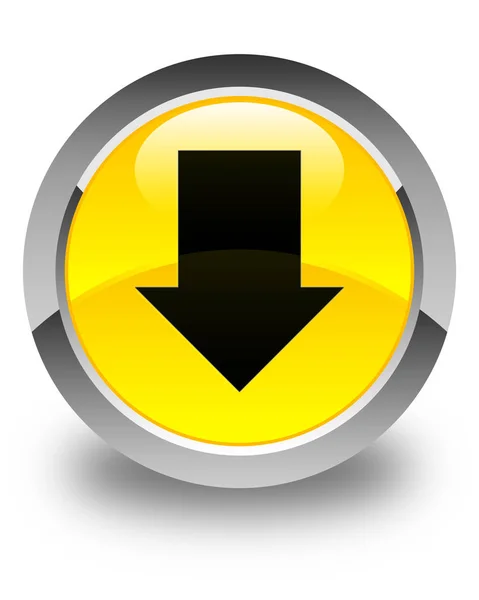 Κατεβάστε το βέλος εικονίδιο γυαλιστερό κίτρινο στρογγυλό κουμπί — Φωτογραφία Αρχείου