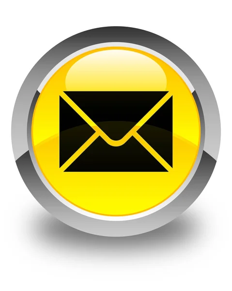 Email icon glossy yellow round button — Stock Photo, Image