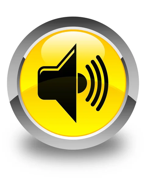 Volume icon glossy yellow round button