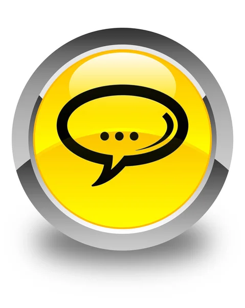 Chat icon glossy yellow round button