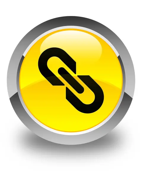 Σύνδεση εικονίδιο γυαλιστερό κίτρινο στρογγυλό κουμπί — Φωτογραφία Αρχείου