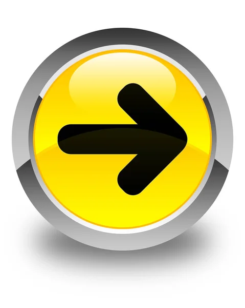 Siguiente icono de flecha brillante botón redondo amarillo — Foto de Stock